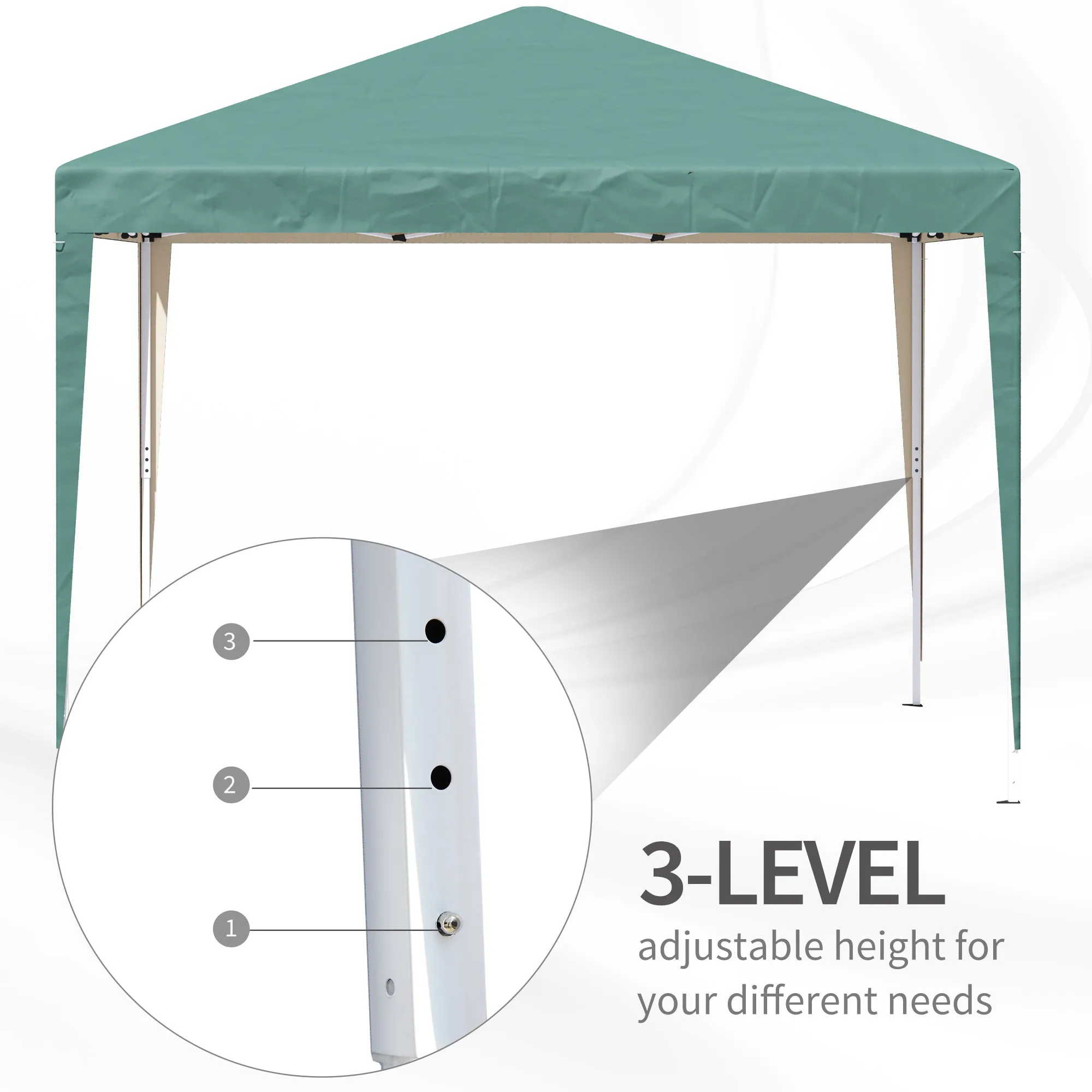 3 x 3 meter Garden Heavy Duty Pop Up Gazebo Marquee Party Tent Folding Wedding Canopy-Green