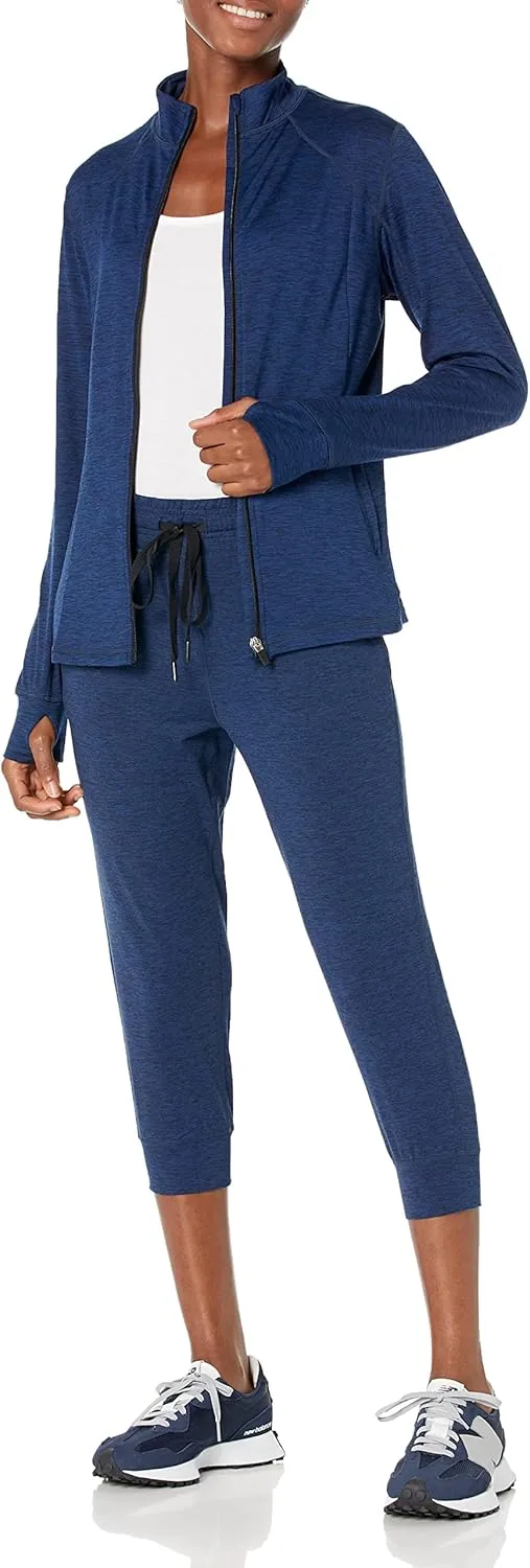Amazon Essentials Women's Fleece Full-Zip Jacket - Brushed Tech Stretch (Available in Plus Size)