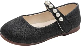 Baby Girl Shoes Non Slip Soft Sole PU Leather Dress Up Shoes Sparkly Princess Mary Jane Shoes Classic Formal Shoes