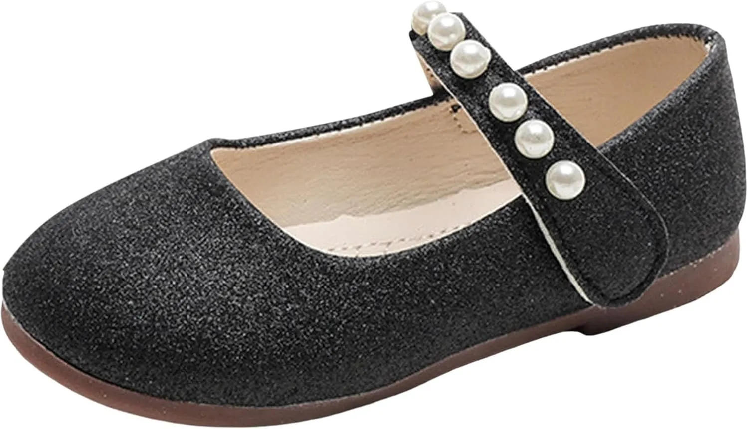 Baby Girl Shoes Non Slip Soft Sole PU Leather Dress Up Shoes Sparkly Princess Mary Jane Shoes Classic Formal Shoes