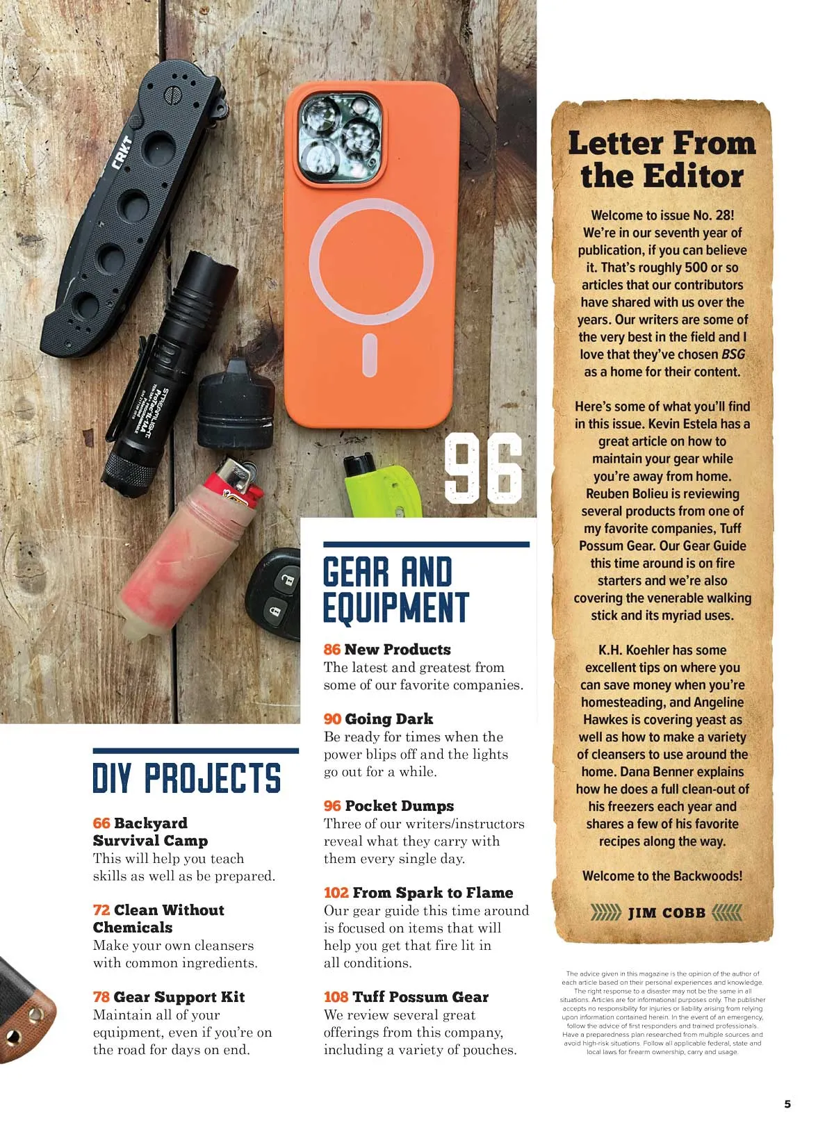 Backwoods Survival Guide - Living Off The Land No. 28: 200 Tips, Tarp Shelters, Dakota Fire Hole, DIY Backyard Camp, Summer Checklist, Walking Sticks, Hiking Safety, Fire-Starting Gear & More!