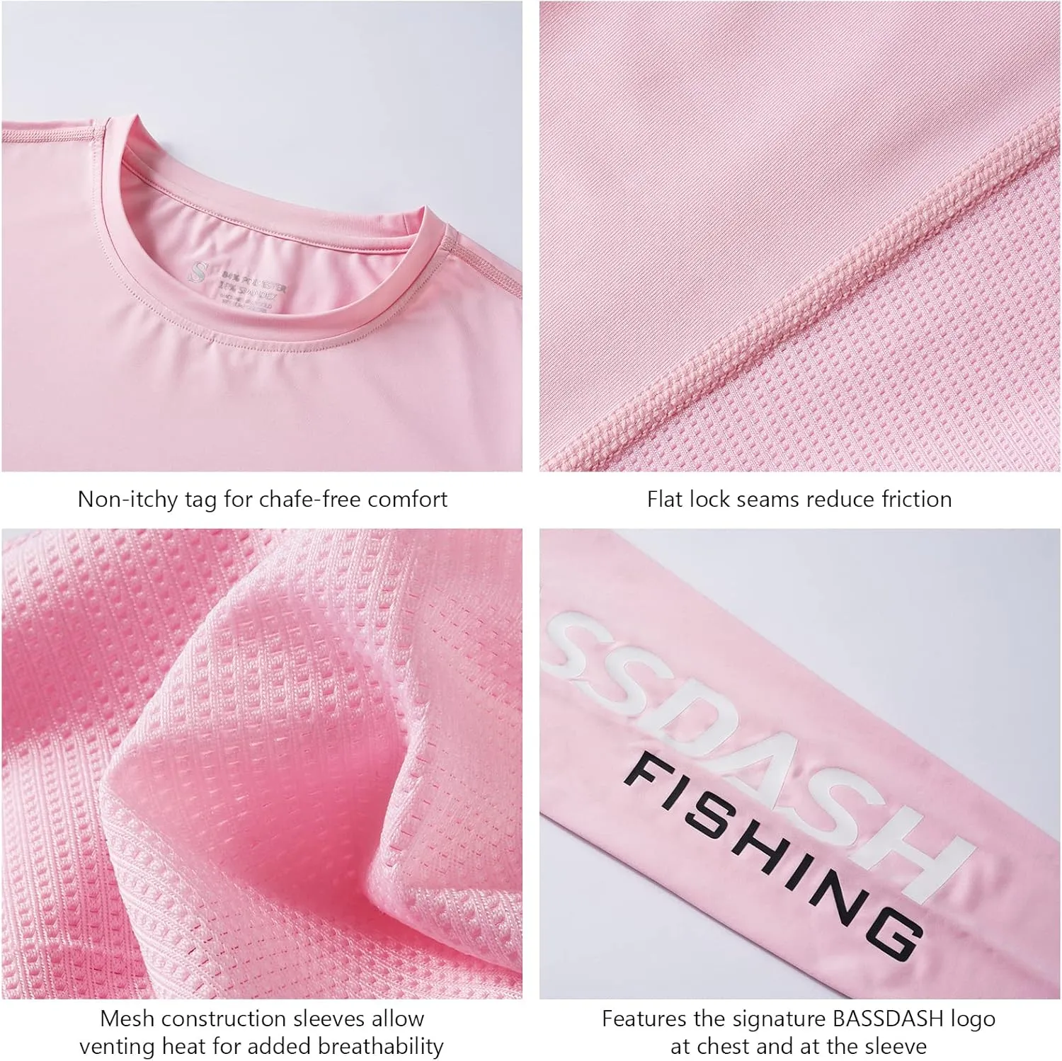 BASSDASH Womens UPF 50  UV Sun Protection Long Sleeve Shirts Quick Dry T-Shirt for Fishing Hiking Kayaking