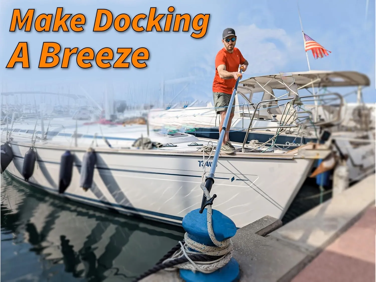 Boat Hook for Docking with Telescoping Extension Pole // Durable, Floating, Lightweight and Sturdy Telescoping Boat Hook Pole // the Ultimate Boat Pole for Docking, Push-Pull and Boating