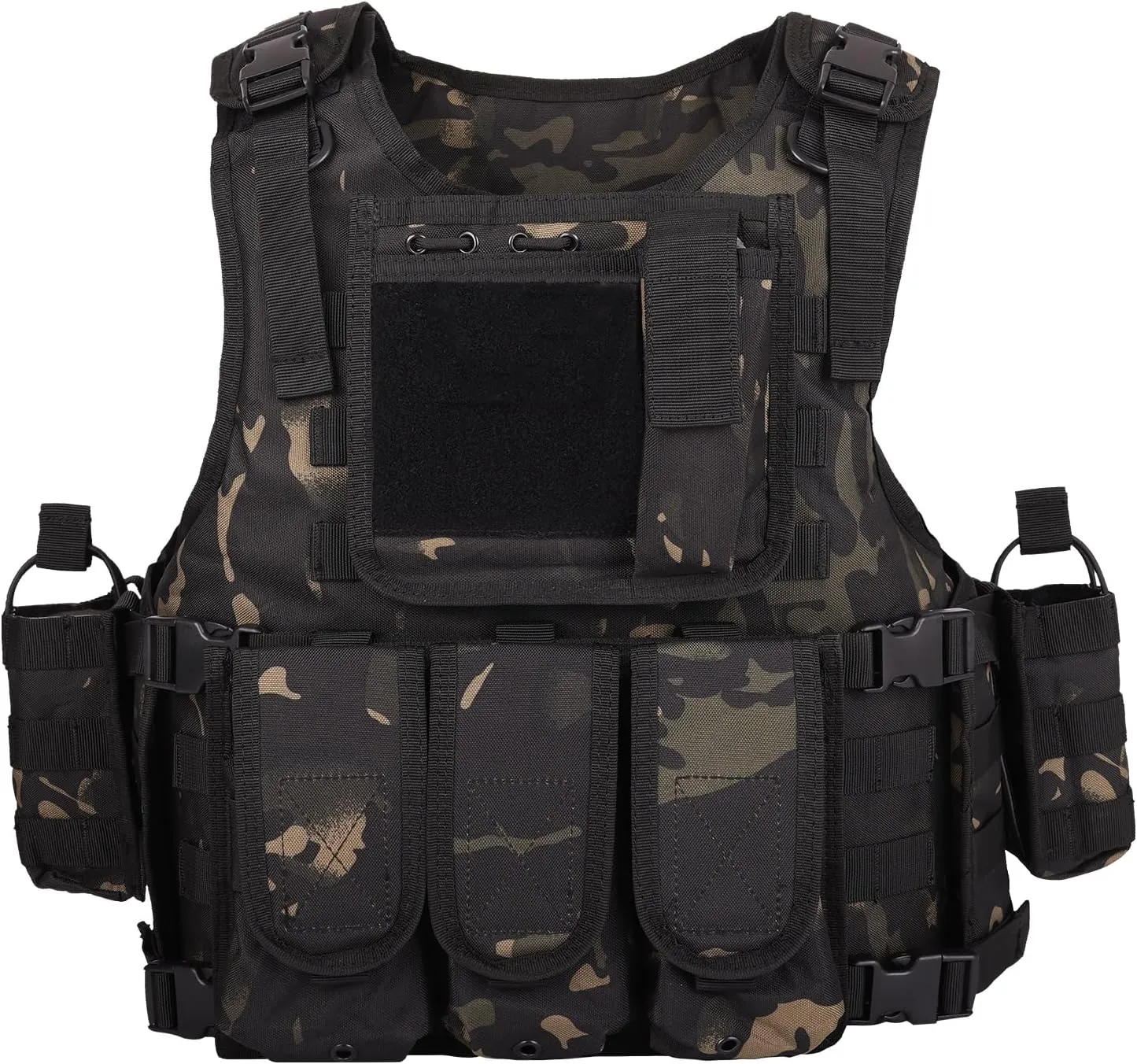 BOMTURN Tactical Airsoft Vest Upgrade Adjustable Modular Paintball Vest Outdoor Fit Adult