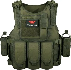 BOMTURN Tactical Airsoft Vest Upgrade Adjustable Modular Paintball Vest Outdoor Fit Adult