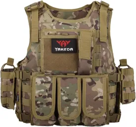 BOMTURN Tactical Airsoft Vest Upgrade Adjustable Modular Paintball Vest Outdoor Fit Adult