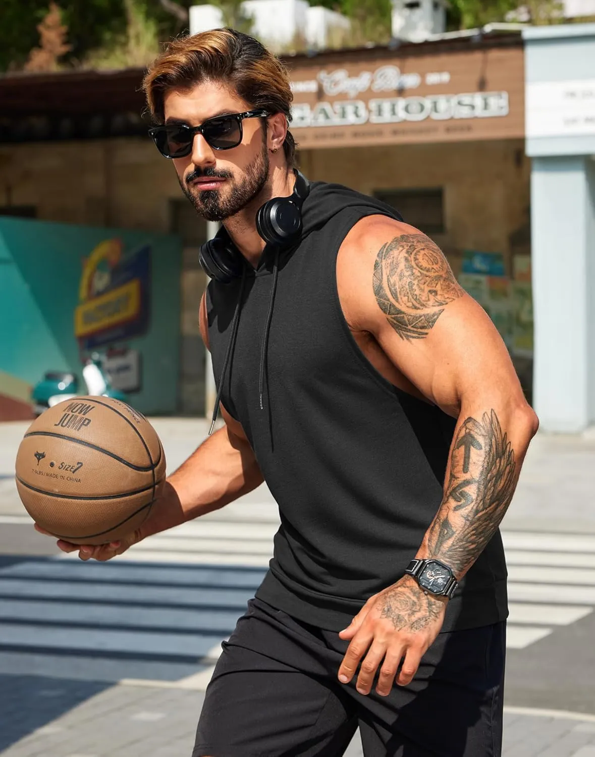 COOFANDY Sleeveless Hoodies for Men Workout Hooded Tank Tops Muscle Cut Off Shirts Bodybuilding Gym Shirt
