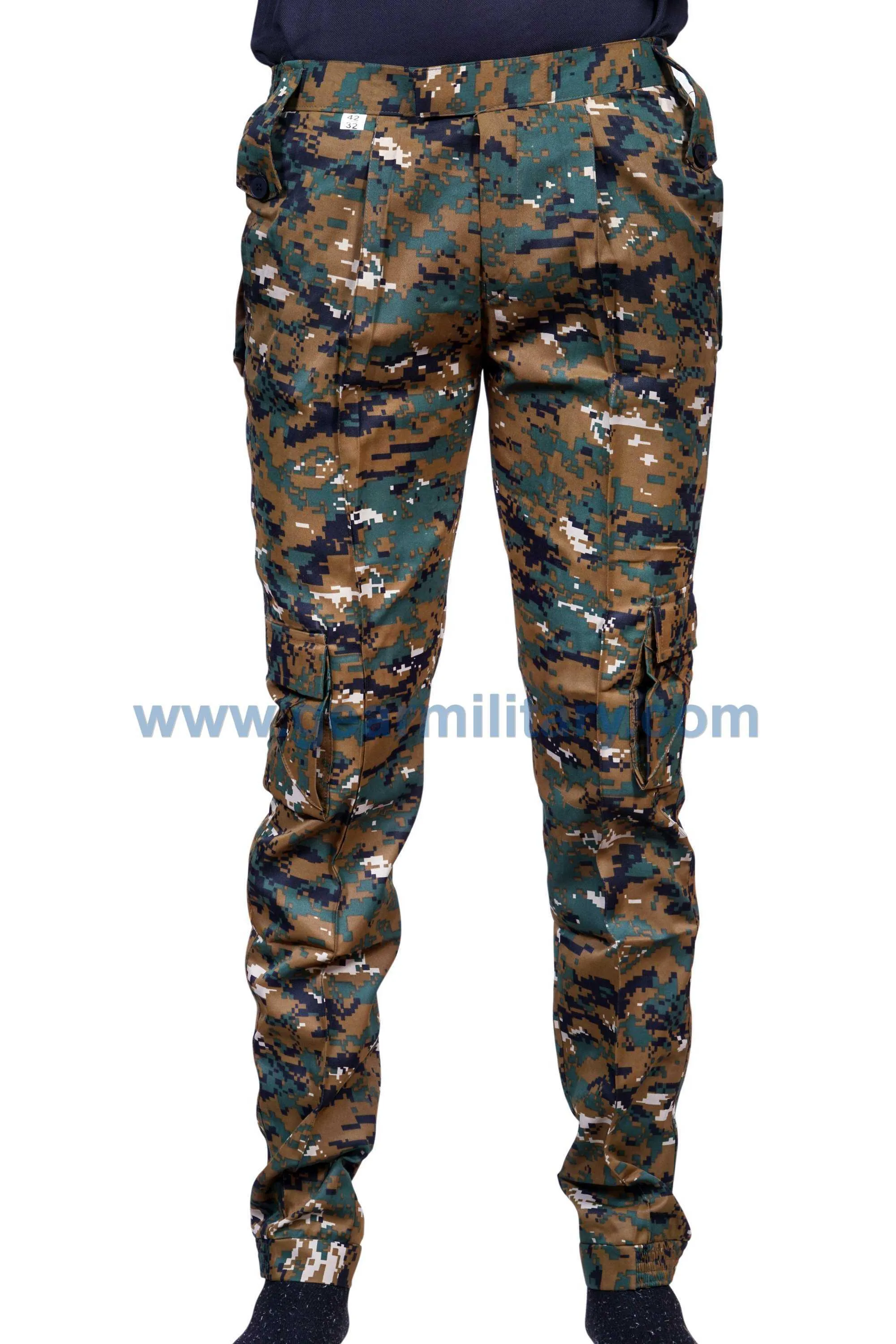Digital Camo Print Six pocket Pants Dark