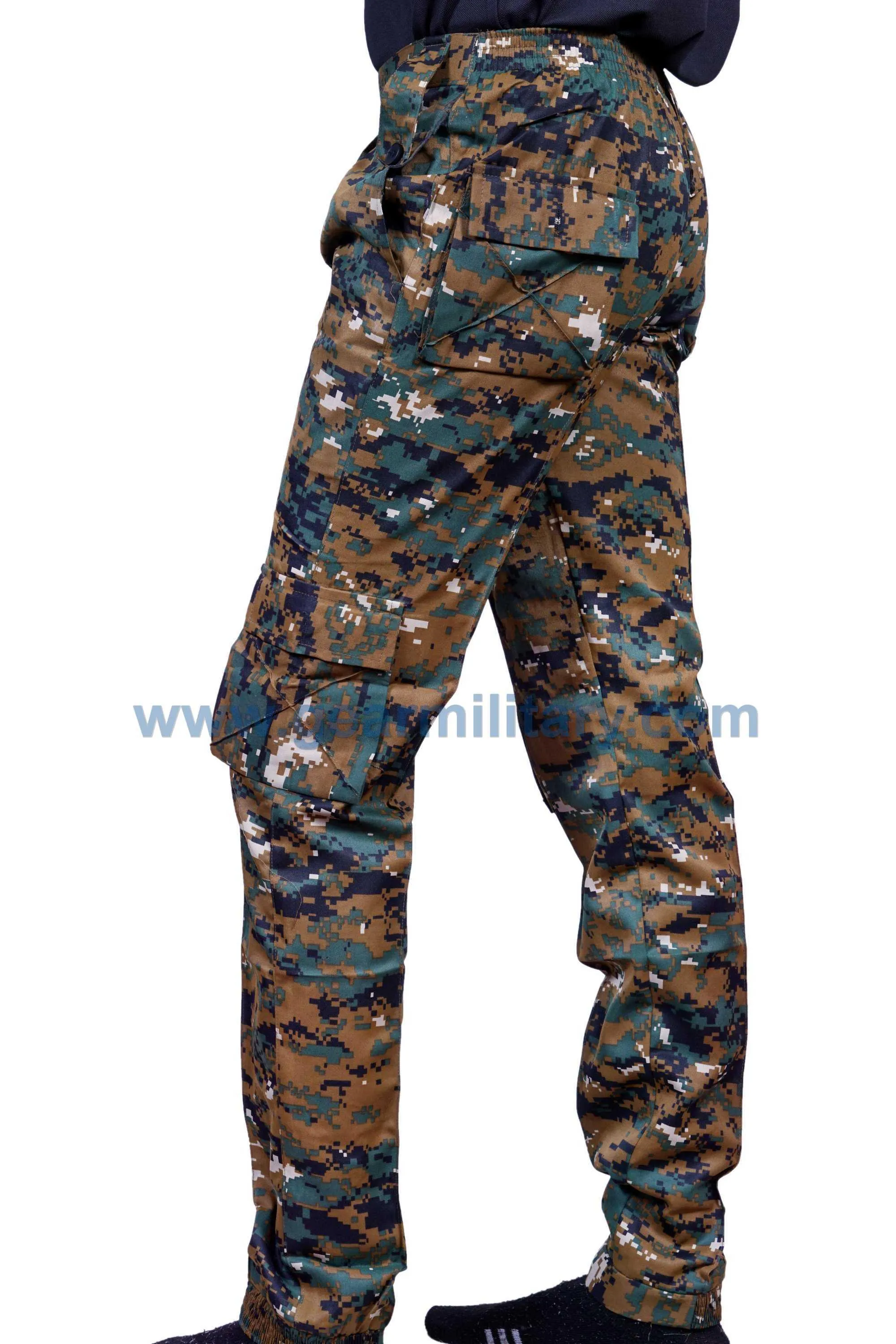 Digital Camo Print Six pocket Pants Dark