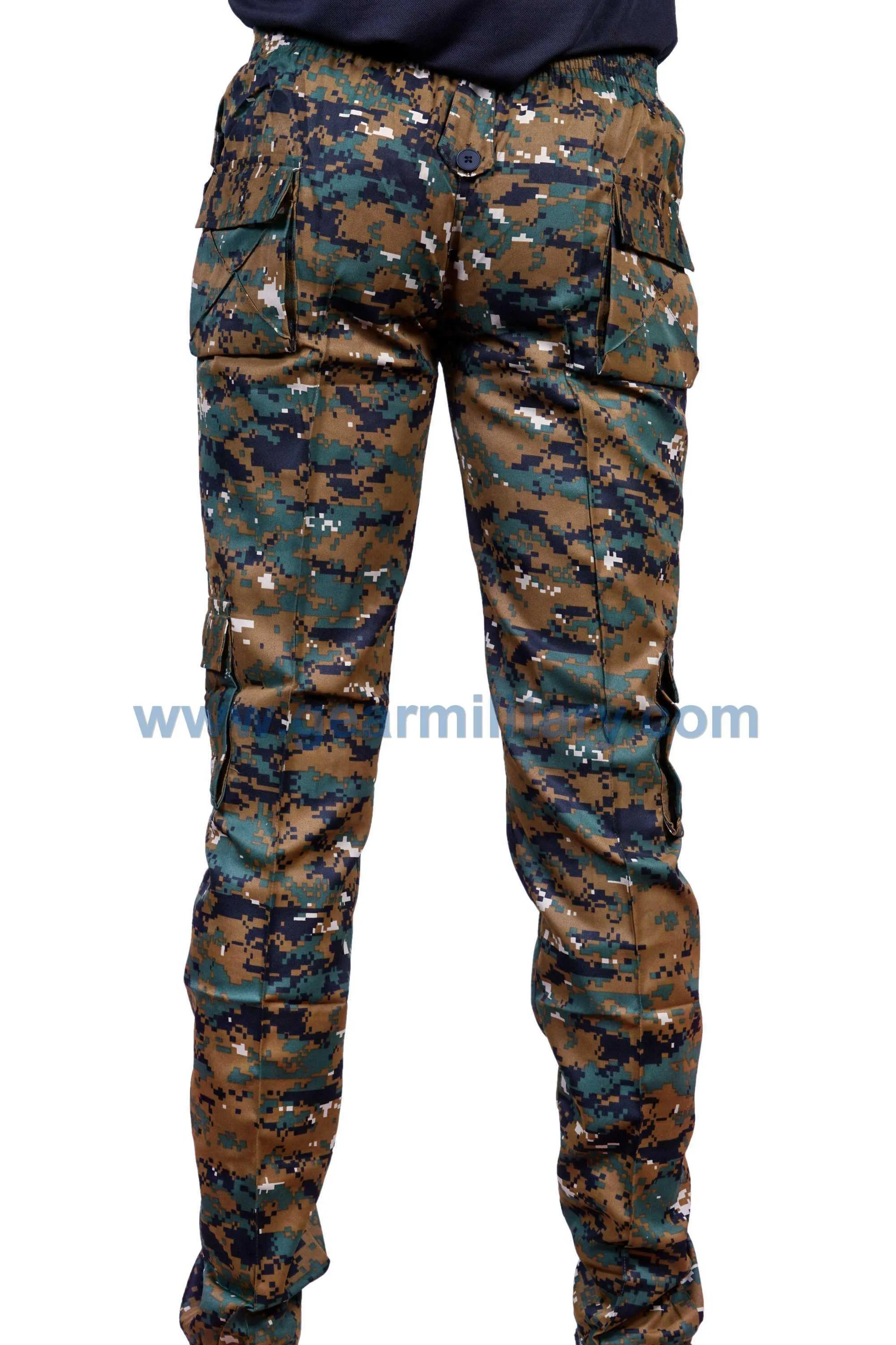 Digital Camo Print Six pocket Pants Dark