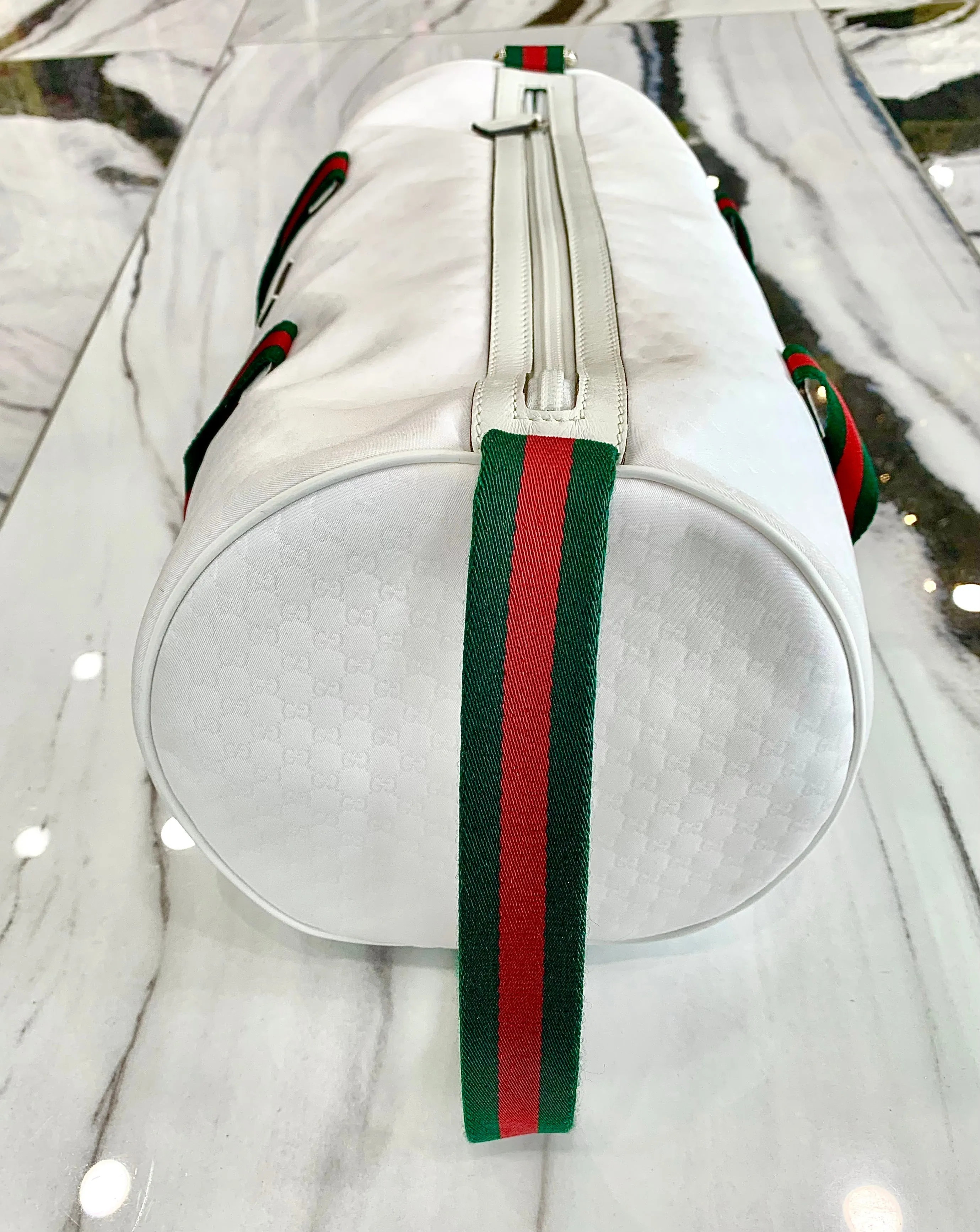 GUCCI MICRO GG WEB NYLON DUFFEL BAG