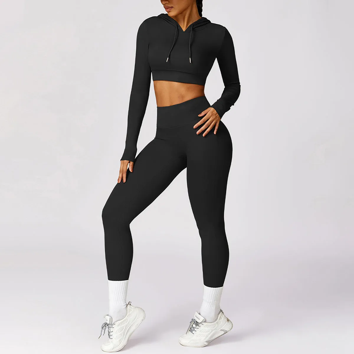 Hoodie Cropped Sports Top - Etel