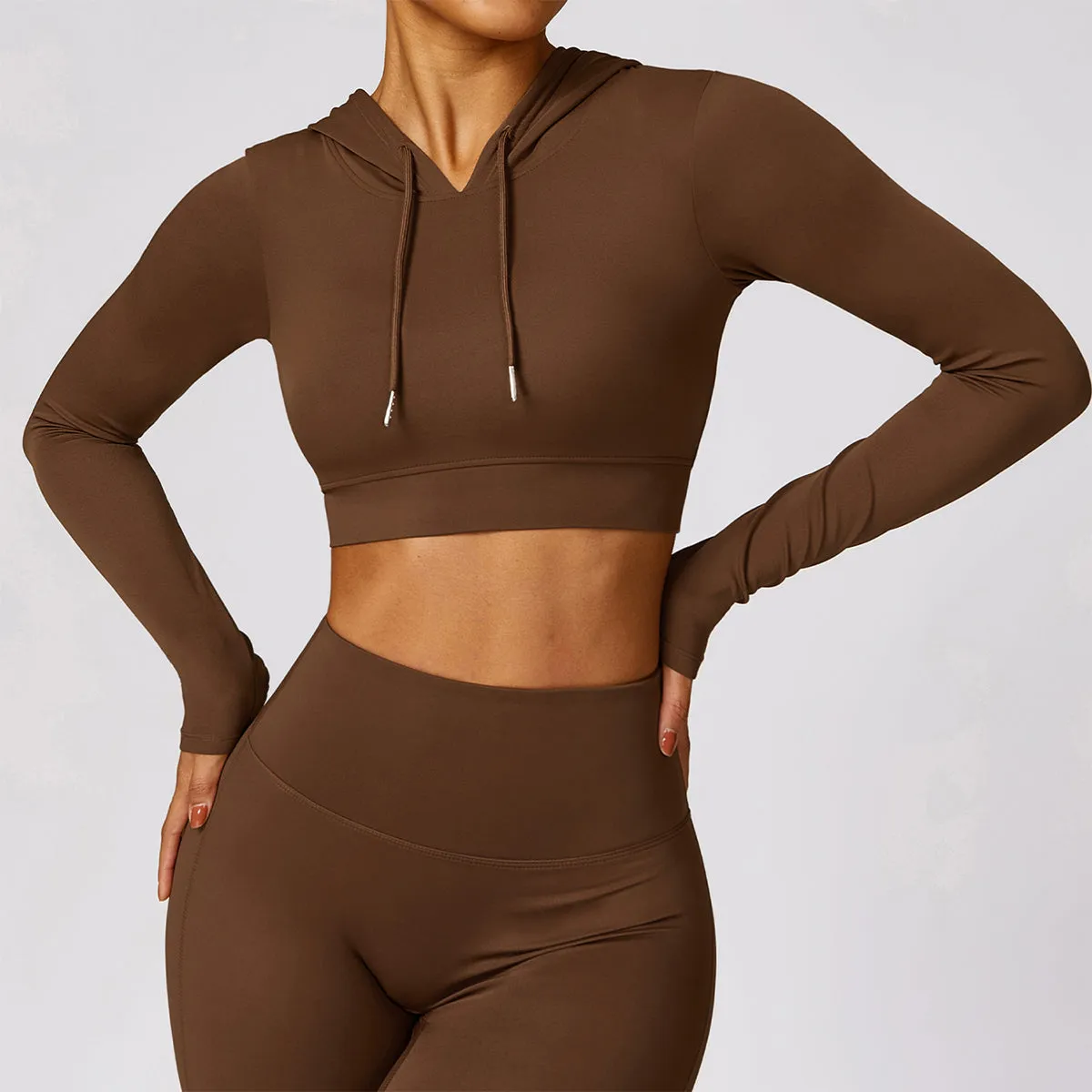 Hoodie Cropped Sports Top - Etel