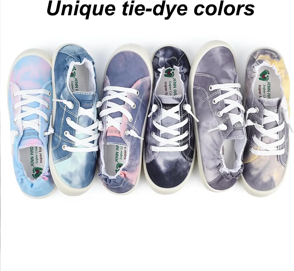 JENN ARDOR Womens Low Top Canvas Slip On Sneaker Comfort Casual Shoes Walking Flats