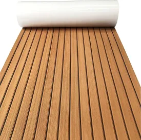 KXKZREN Boat Flooring EVA Foam Decking Sheet Faux Teak Marine Mat Marine Carpet Cooler Tops Non-Slip Self-Adhesive Flooring for Motorboat RV Yacht Kayak Swim Platform 94" X 47"/44"/35"/23"/16"
