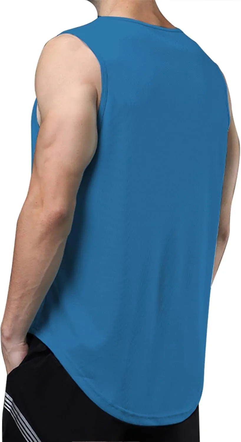 meioro Men's Workout Tank Top Mesh Sleeveless Gym Muscle T Shirts Quick Dry Bodybuilding Shirt Summer Athletic Tank Tops