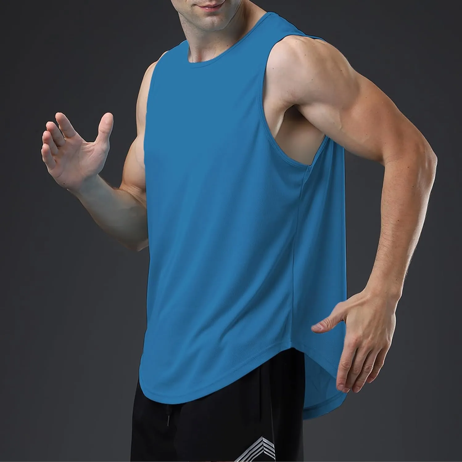 meioro Men's Workout Tank Top Mesh Sleeveless Gym Muscle T Shirts Quick Dry Bodybuilding Shirt Summer Athletic Tank Tops