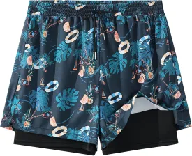 Men's 5" Quick Dry Swim Trunks Stretch Anti-Slip/Exposure Liner Vibrant Prints for Surfing Gym Beach Swimming