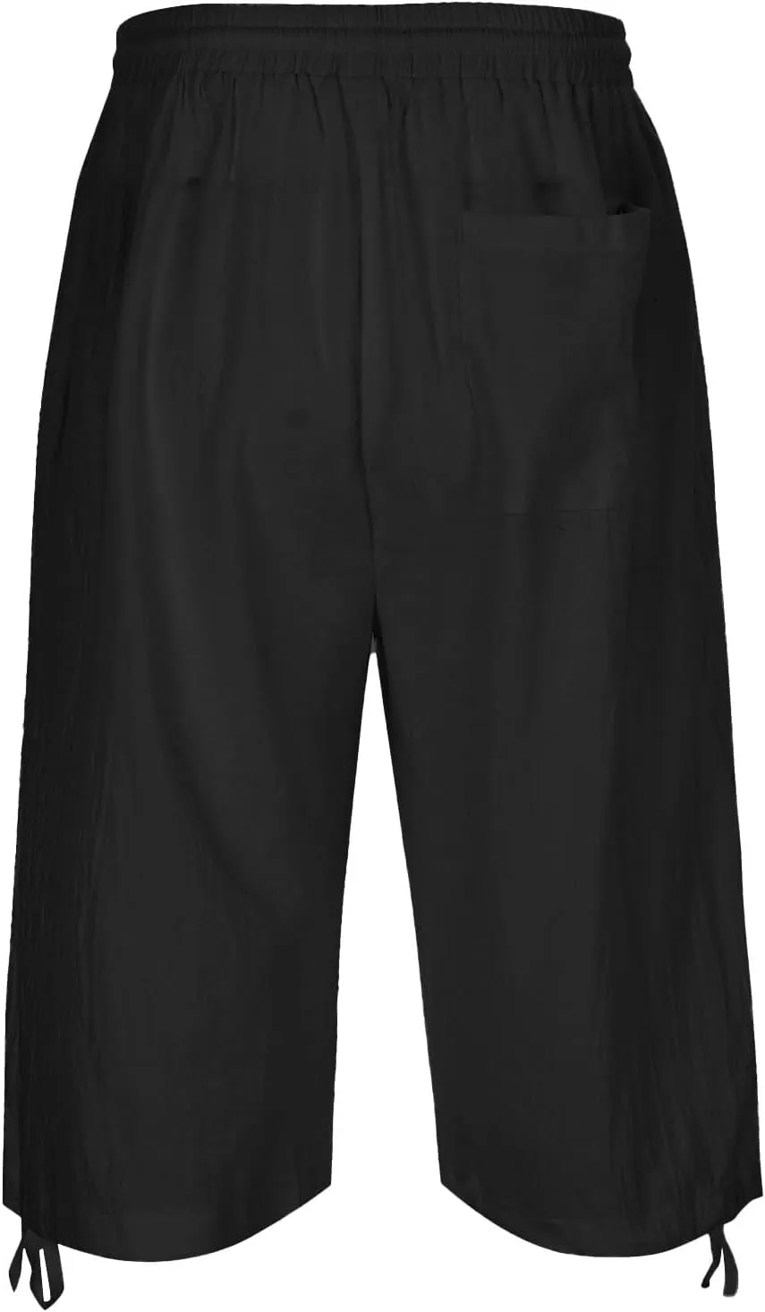 Men's Fashion Cargo Shorts Below Knee Length 3/4 Capri Pants Drawstring Pockets Elastic Waist Gym Shorts