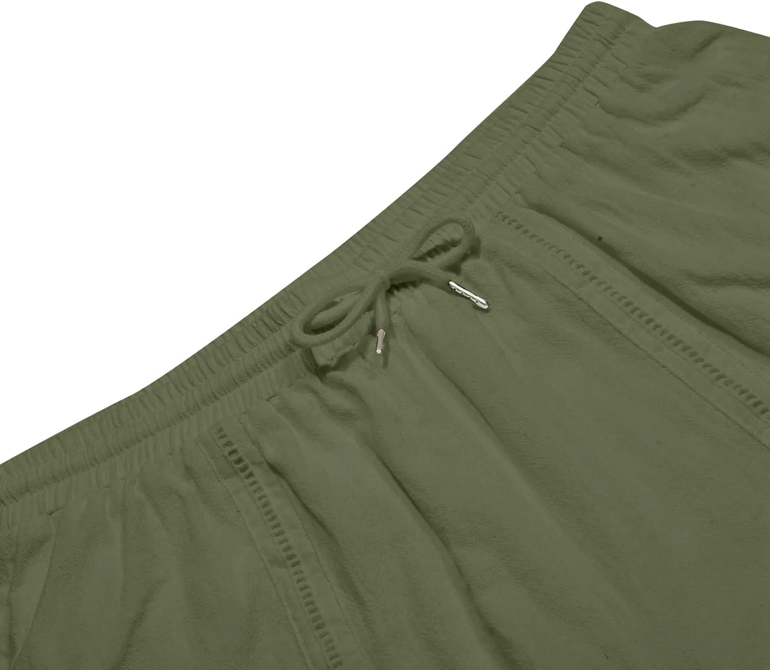 Men's Fashion Cargo Shorts Below Knee Length 3/4 Capri Pants Drawstring Pockets Elastic Waist Gym Shorts