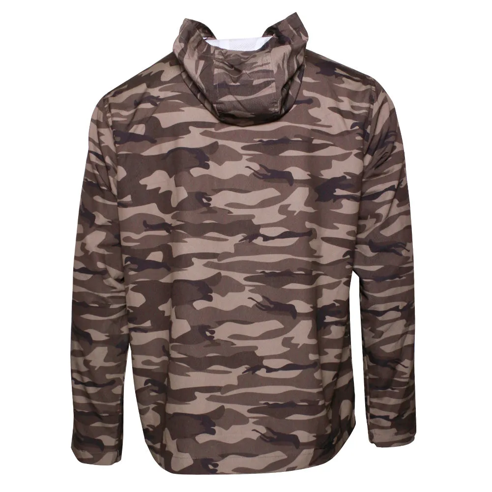 Men's Light Windbreaker Jacket Camo Raincoat Zip Up Polyester Lining Hoodie