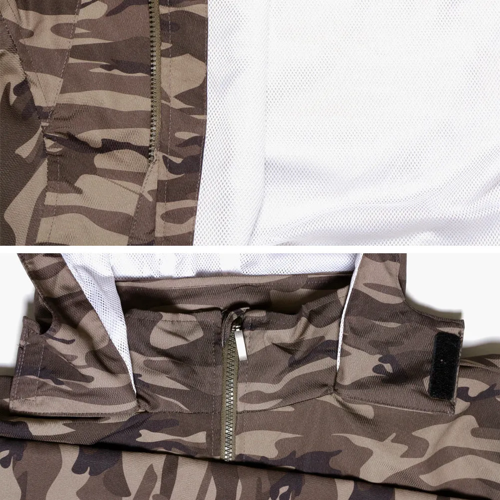 Men's Light Windbreaker Jacket Camo Raincoat Zip Up Polyester Lining Hoodie