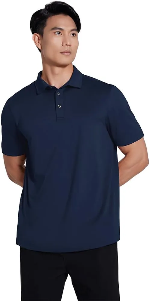 Men's Performance Golf Polo Shirt - Lightweight, Quick-Dry & Anti-Odor Stretch Fabric, UPF 50  Golf Tennis Casual Wear