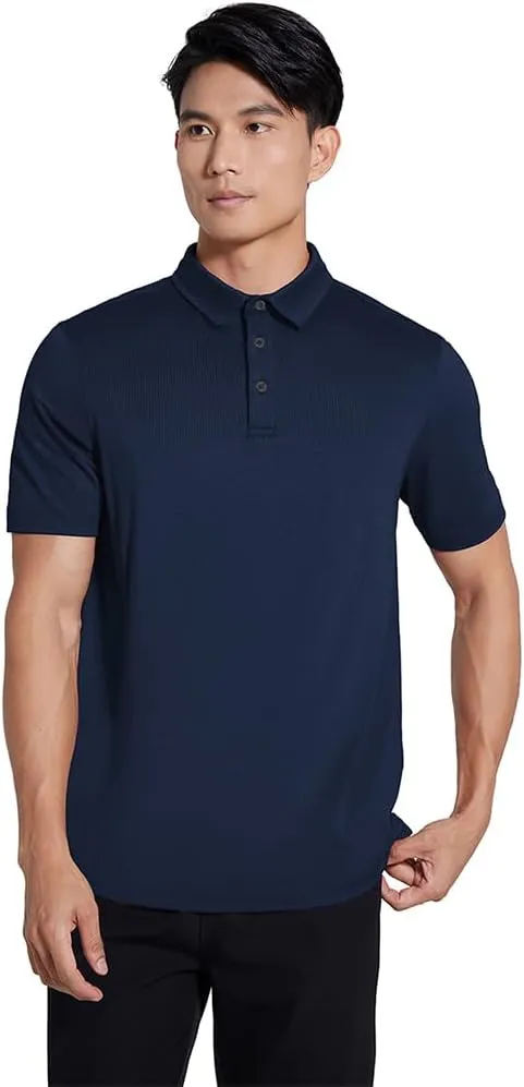 Men's Performance Golf Polo Shirt - Lightweight, Quick-Dry & Anti-Odor Stretch Fabric, UPF 50  Golf Tennis Casual Wear