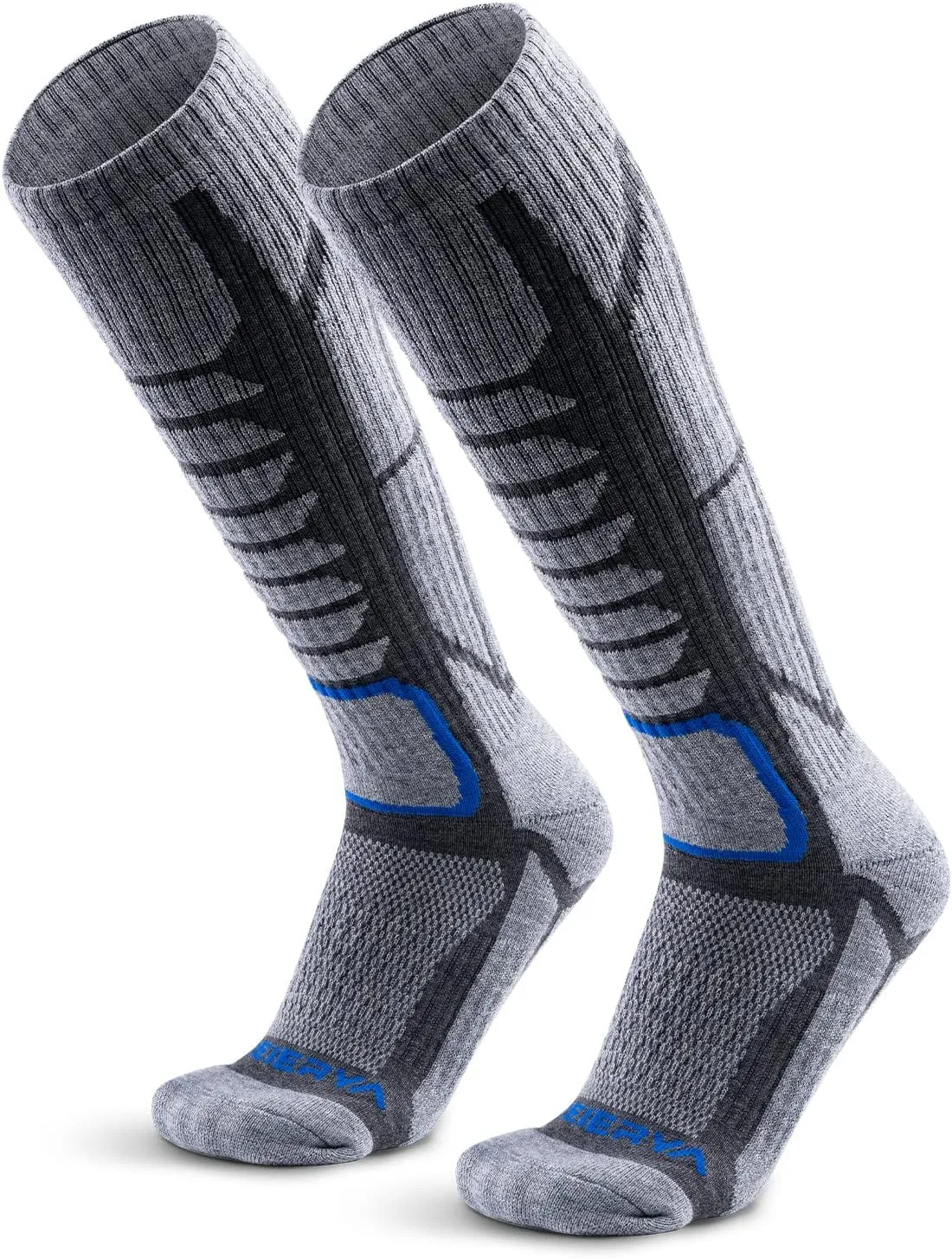 Merino Wool Ski Socks for Men & Women, Knee-High Winter Thermal Snowboarding Socks Packs