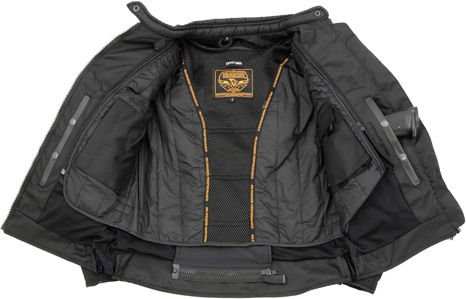 Milwaukee Leather MPL2775 Black Armored Textile Motorcycle Jacket for Women - All Season Jacket w/Removable Liner