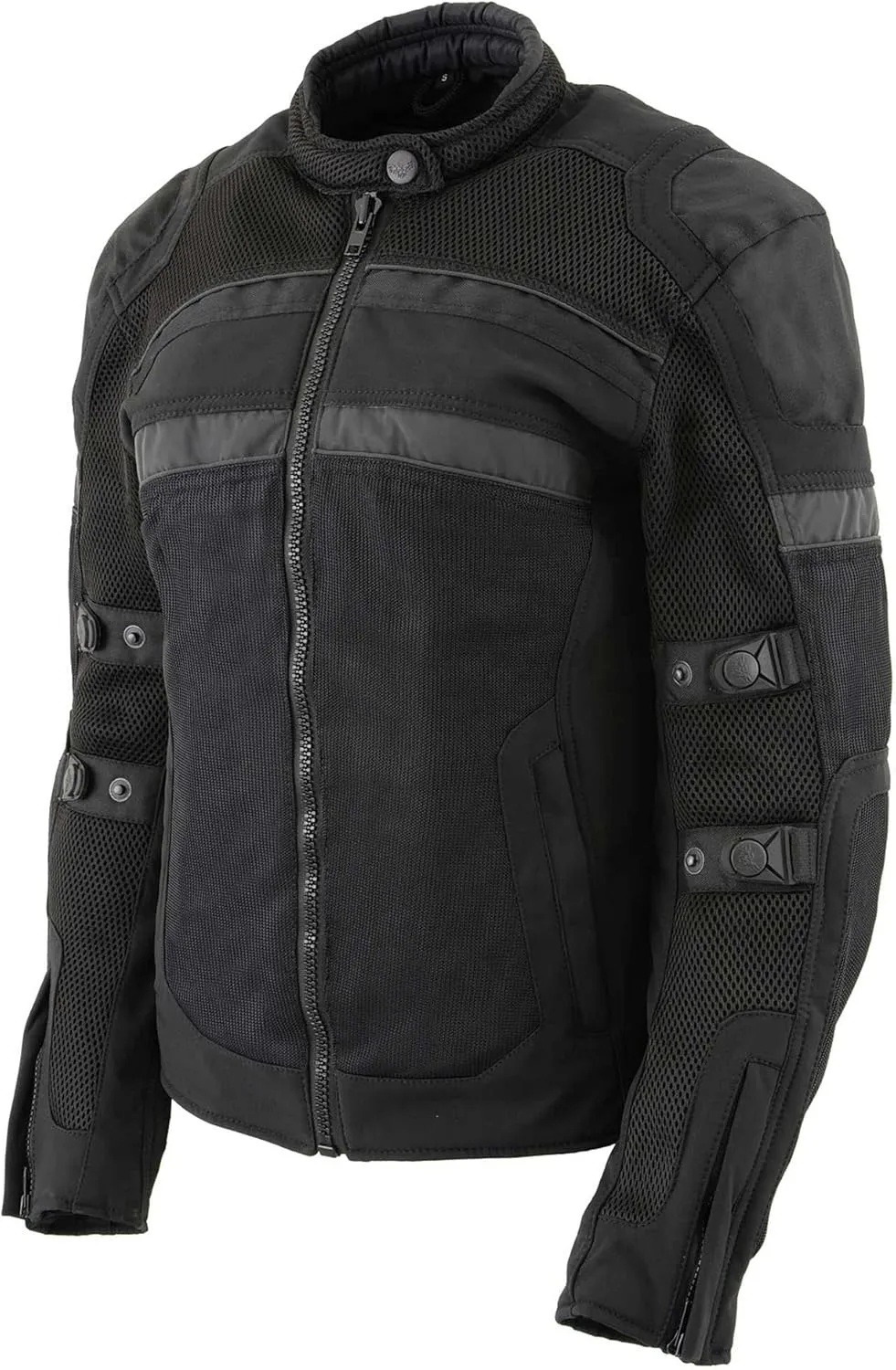 Milwaukee Leather MPL2775 Black Armored Textile Motorcycle Jacket for Women - All Season Jacket w/Removable Liner