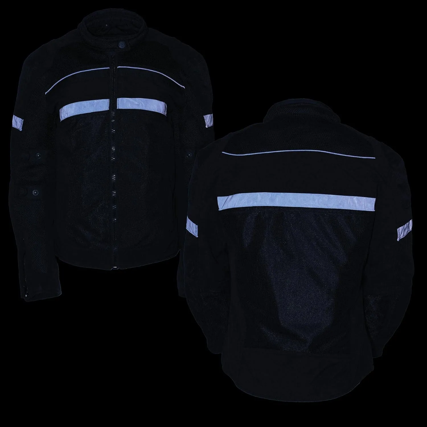 Milwaukee Leather MPL2775 Black Armored Textile Motorcycle Jacket for Women - All Season Jacket w/Removable Liner