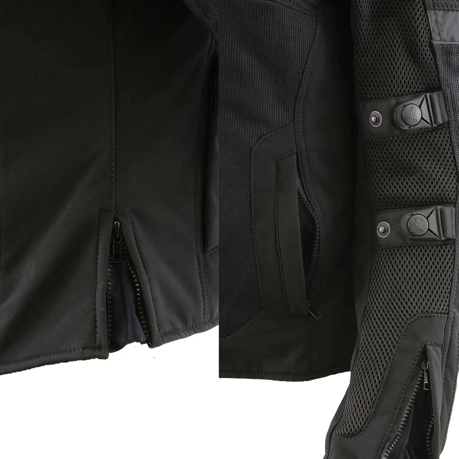 Milwaukee Leather MPL2775 Black Armored Textile Motorcycle Jacket for Women - All Season Jacket w/Removable Liner