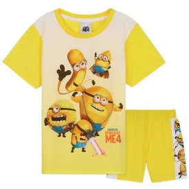 MINIONS Boys Short Pyjamas Set, Soft Breathable Lounge Wear - Yellow