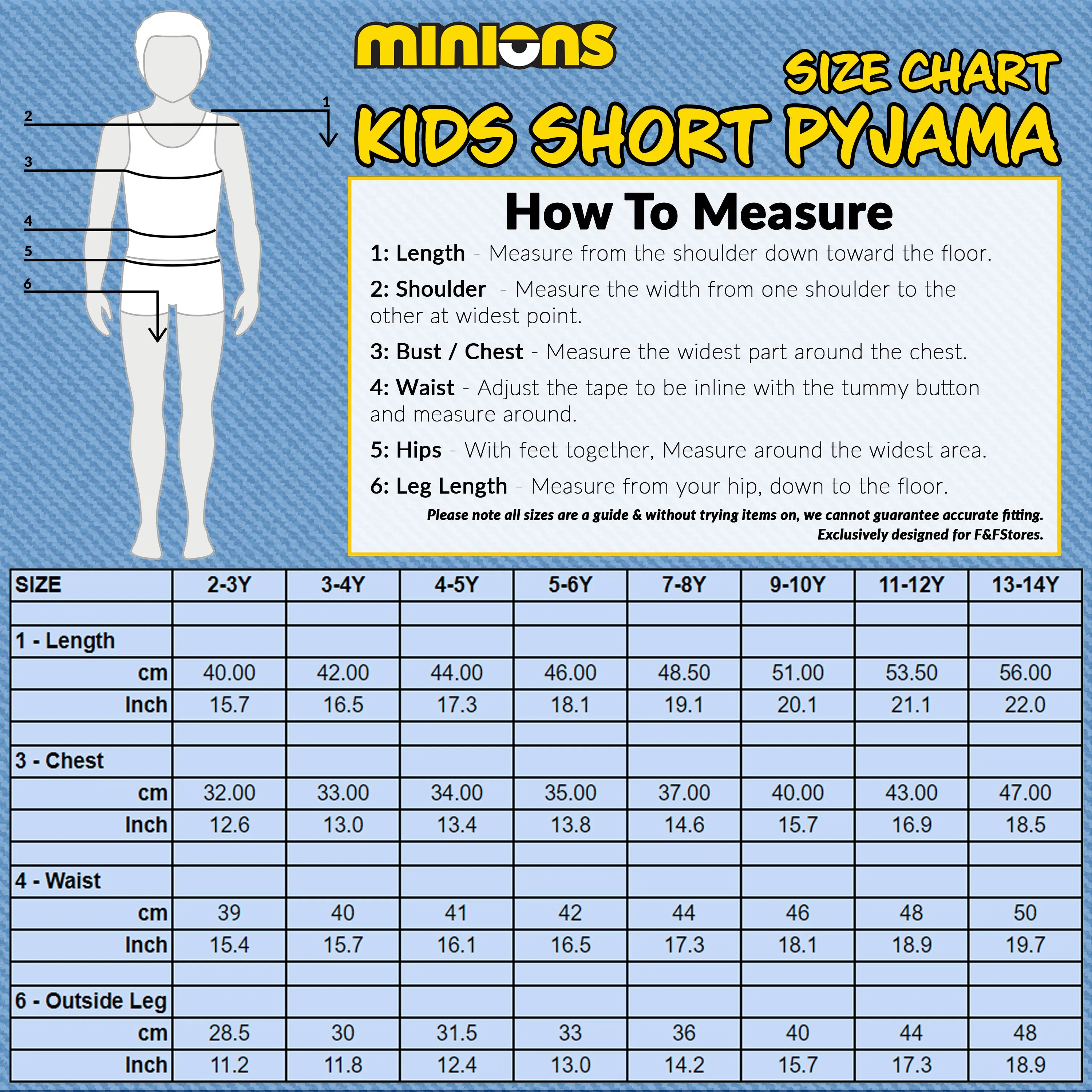 MINIONS Boys Short Pyjamas Set, Soft Breathable Lounge Wear - Yellow