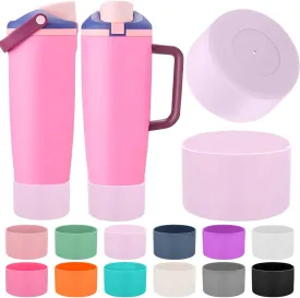 Mity rain 2PCS Protective Silicone Boots for Owala 30oz & 40oz FreeSip Sway Bottles & Tumblers - Accessories for owala, Enhances Stability & Prevents Scratches (Lavender)