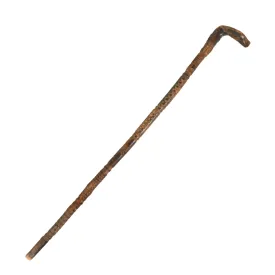Original German WWII Eastern Front Hand Carved Wolchow Stock Walking Stick dated 1941-1942