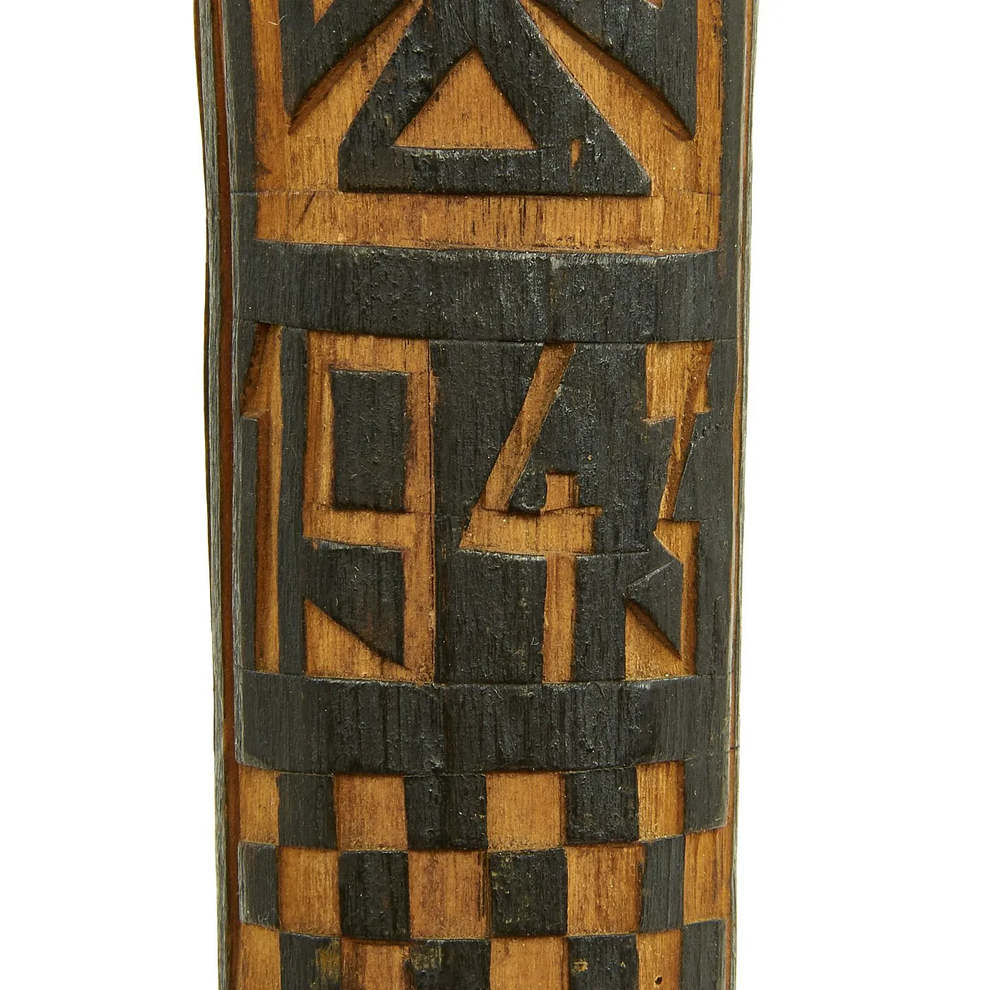 Original German WWII Eastern Front Hand Carved Wolchow Stock Walking Stick dated 1943