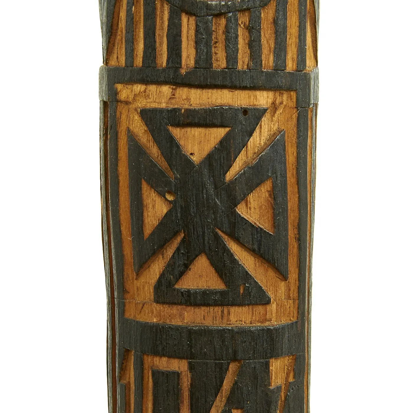 Original German WWII Eastern Front Hand Carved Wolchow Stock Walking Stick dated 1943