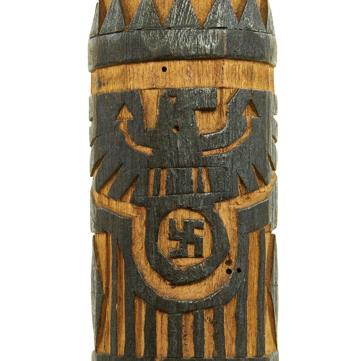Original German WWII Eastern Front Hand Carved Wolchow Stock Walking Stick dated 1943