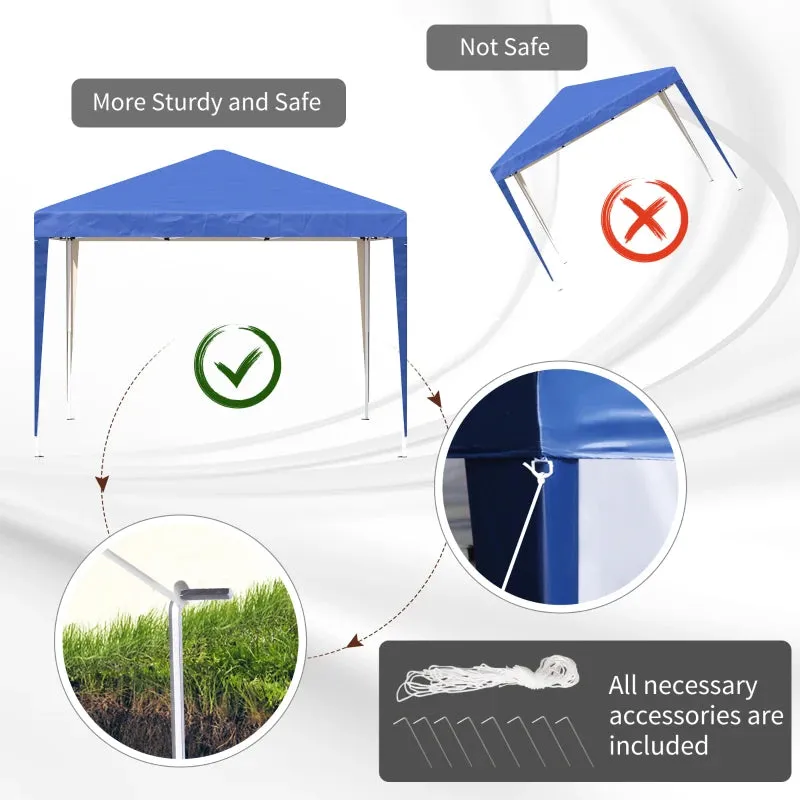 Outsunny   Pop Up Gazebo 3m x 3m -  Blue