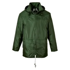 Portwest US440 Classic Waterproof Rain Jacket wth Pack Away Hood & Sealed Seams, Olive, XXL