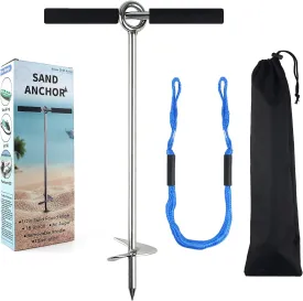 Sand Anchor for Boat, Beach Anchor Boat Sand Anchor with Bungee Dock Line to Hold Watercraft Secure, Jet Skis,Kayak Ect.Apply to the Sandbar Anchor or Shallow Water Anchor(2 Material 3 Size)