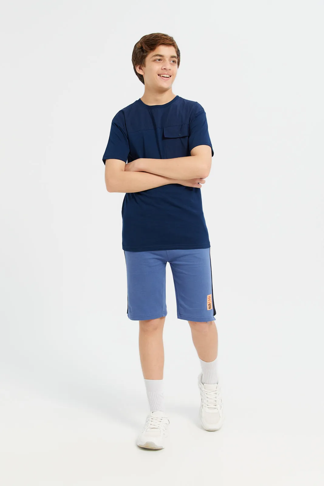 Senior Boys Blue Active Wear Short