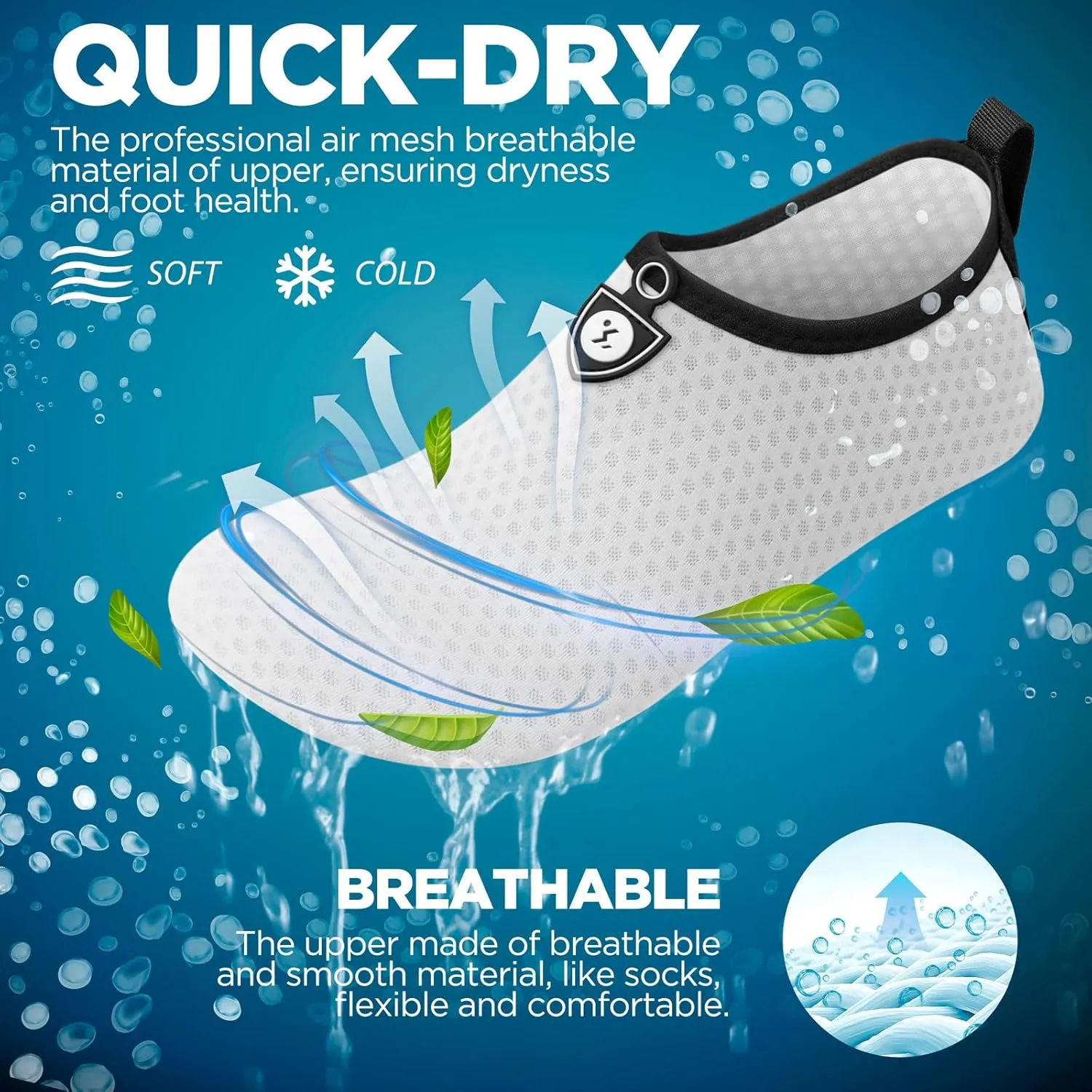 SIMARI Water Shoes for Women Men Swim Aqua Socks Beach Pool Essentials Barefoot Surf River Boat Kayak Sea Yoga Sand Exercise Sport Accessories Breathable Quick-Dry Adult Youth Kid Size SWS001