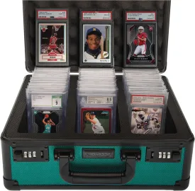 SLAB ARMOR FUSION 120  3 Row Psa Graded Card Storage Box Graded Card Case Psa Slab Case for Graded Cards Psa Card Case Baseball Card Cases for Sports Cards Storage (Green)