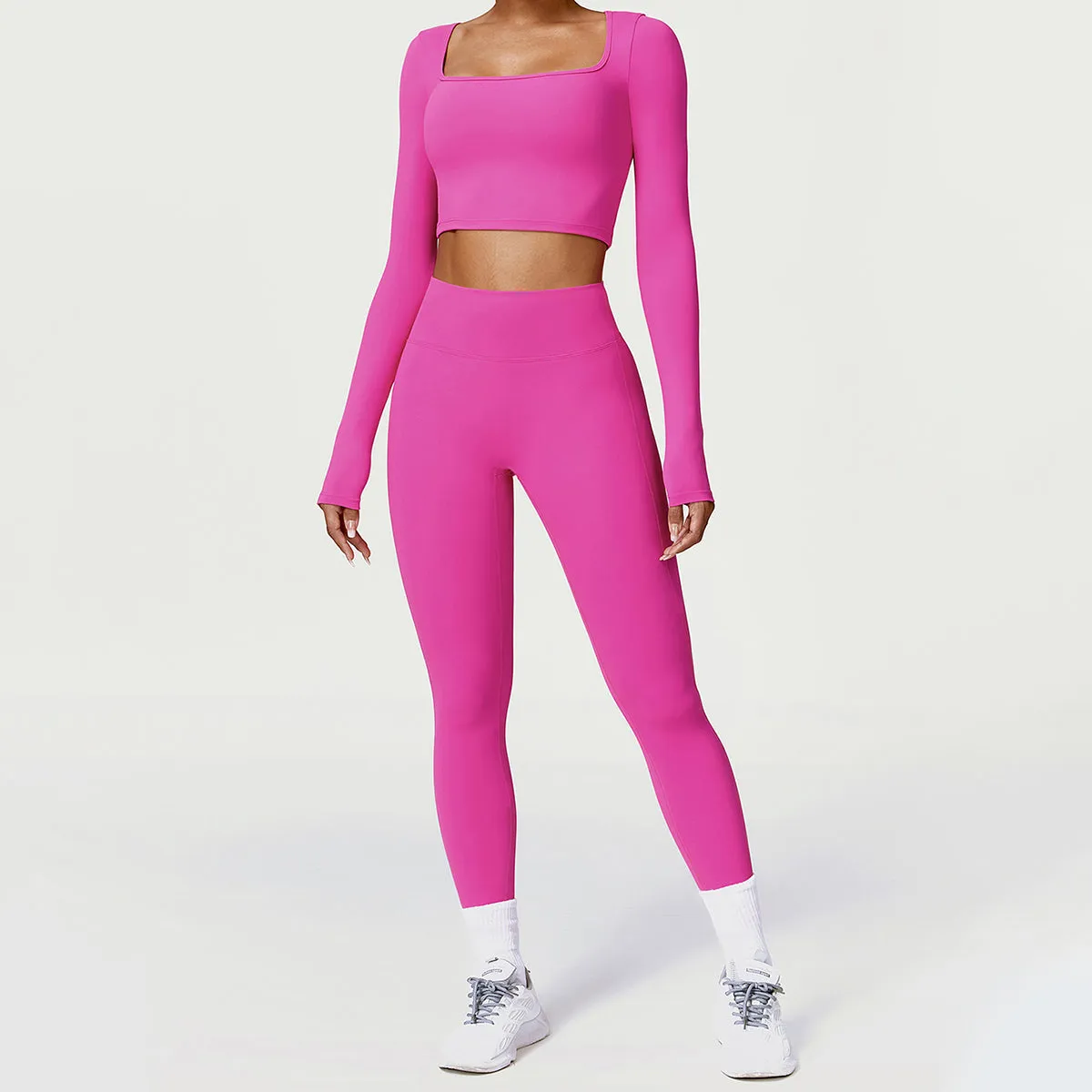 Square Neck Long Sleeve Sports Top - Mulroney