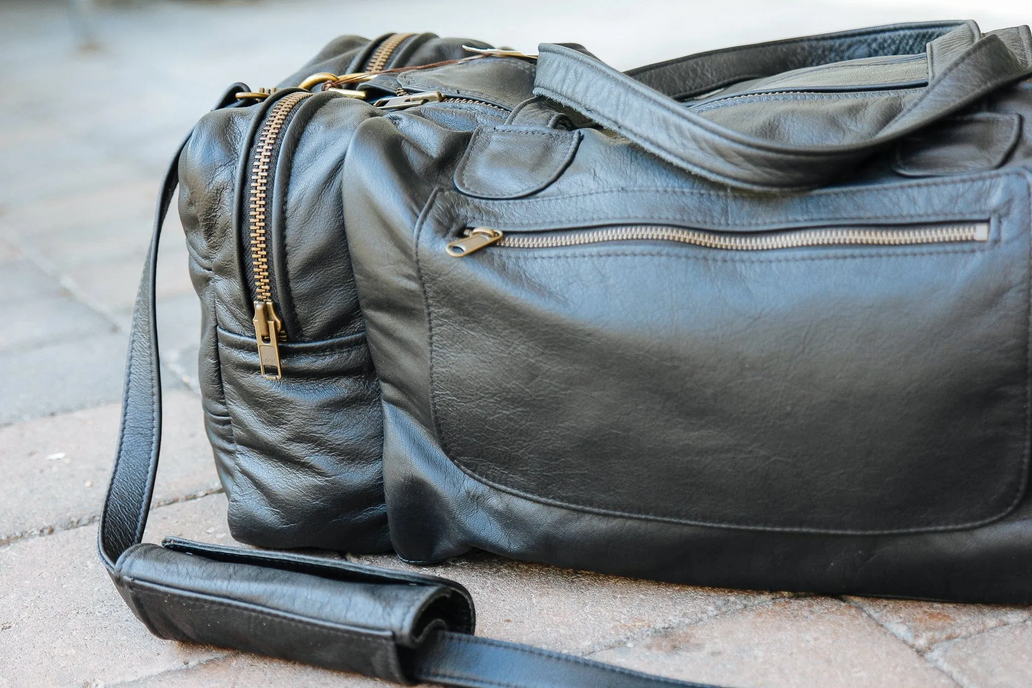 Square Overnight Traveller Bag - Cowhide
