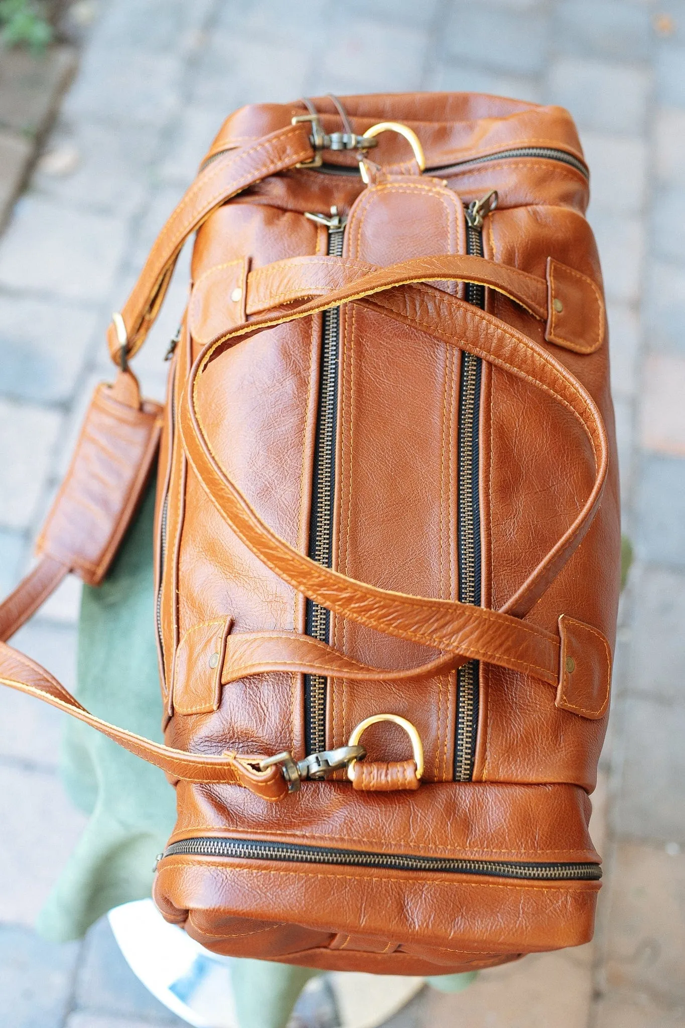 Square Overnight Traveller Bag - Cowhide