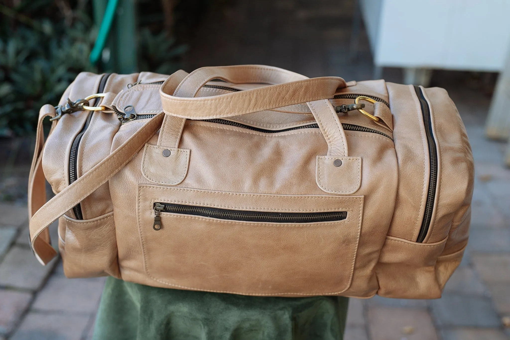 Square Overnight Traveller Bag - Cowhide